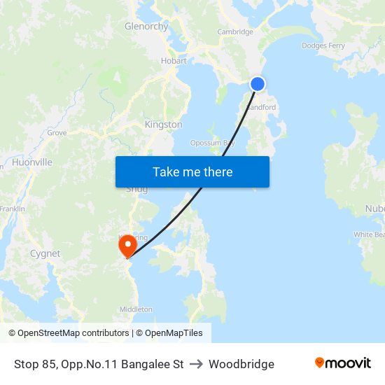Stop 85, Opp.No.11 Bangalee St to Woodbridge map