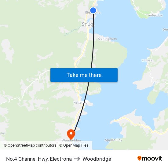 No.4 Channel Hwy, Electrona to Woodbridge map