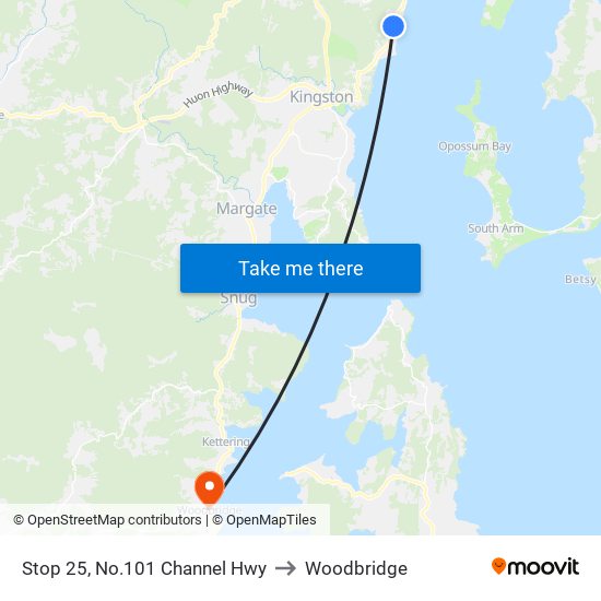 Stop 25, No.101 Channel Hwy to Woodbridge map