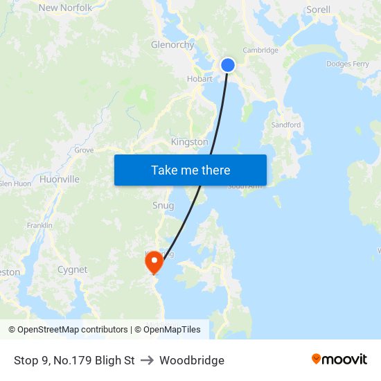 Stop 9, No.179 Bligh St to Woodbridge map