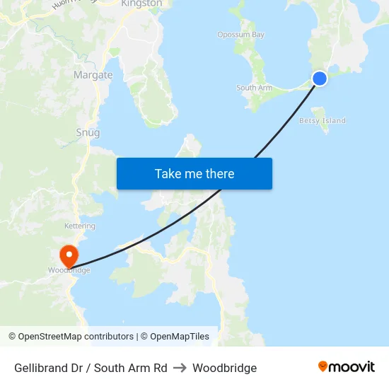 Gellibrand Dr / South Arm Rd to Woodbridge map