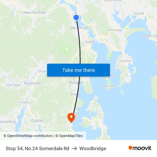 Stop 54, No.24 Somerdale Rd to Woodbridge map