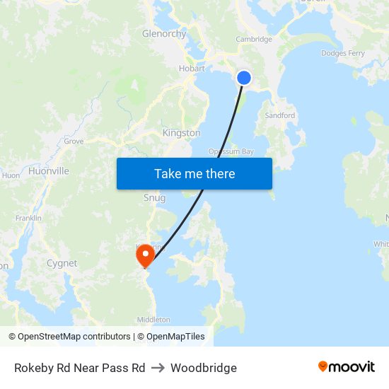 Rokeby Rd Near Pass Rd to Woodbridge map