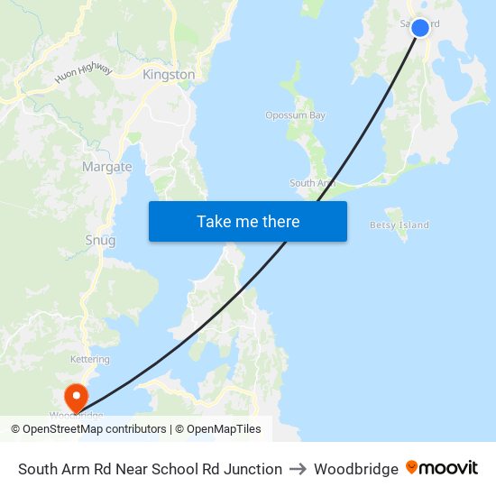 South Arm Rd Near School Rd Junction to Woodbridge map