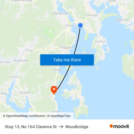 Stop 13, No.164 Clarence St to Woodbridge map