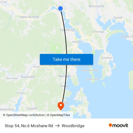 Stop 54, No.6 Mcshane Rd to Woodbridge map