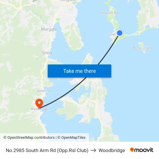No.2985 South Arm Rd (Opp.Rsl Club) to Woodbridge map