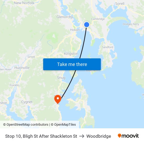 Stop 10, Bligh St After Shackleton St to Woodbridge map