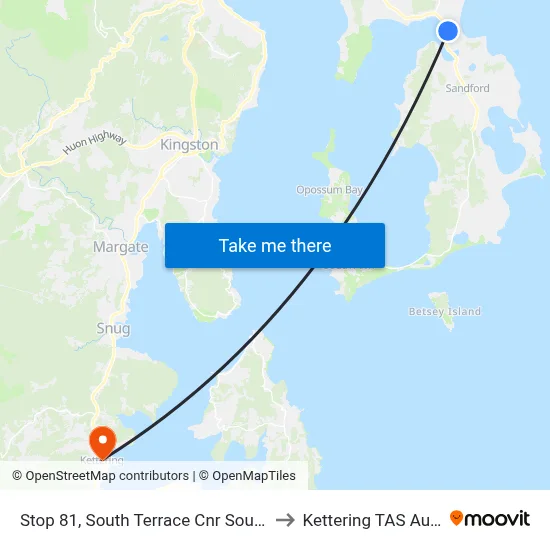 Stop 81, South Terrace Cnr South Arm Rd to Kettering TAS Australia map