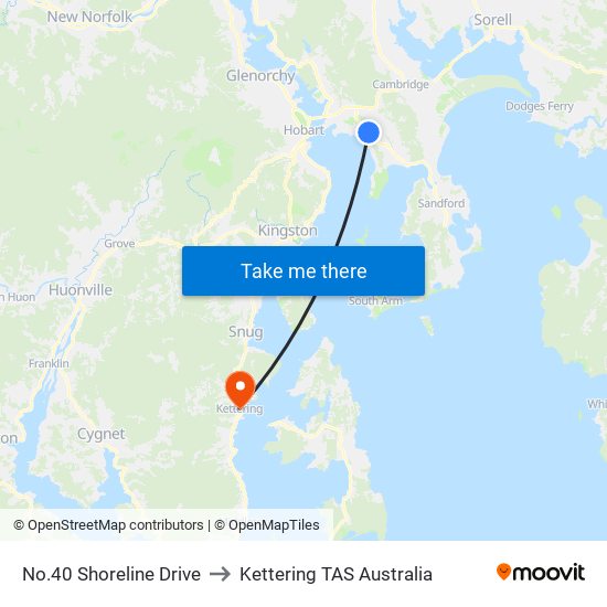 No.40 Shoreline Drive to Kettering TAS Australia map