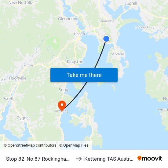 Stop 82, No.87 Rockingham Dr to Kettering TAS Australia map