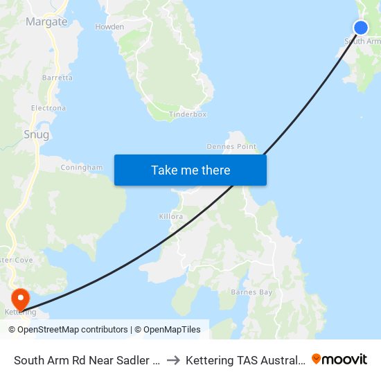 South Arm Rd Near Sadler Pl to Kettering TAS Australia map