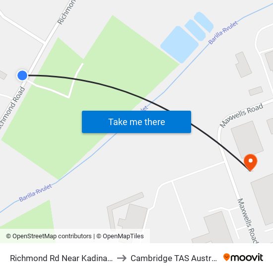 Richmond Rd Near Kadina Rd to Cambridge TAS Australia map