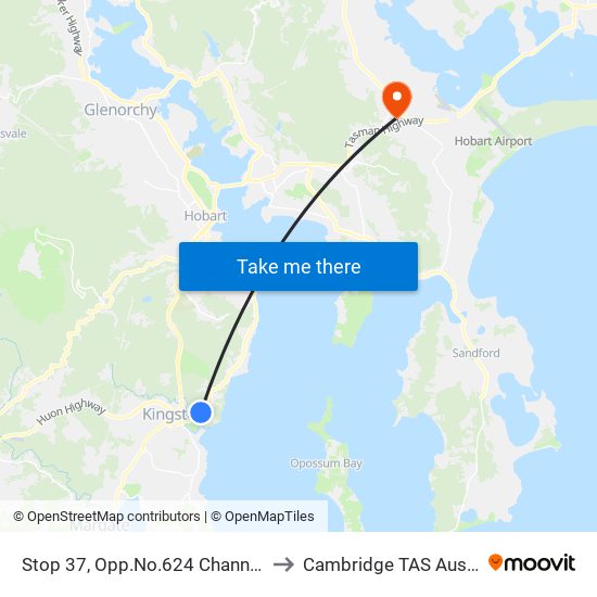 Stop 37, Opp.No.624 Channel Hwy to Cambridge TAS Australia map