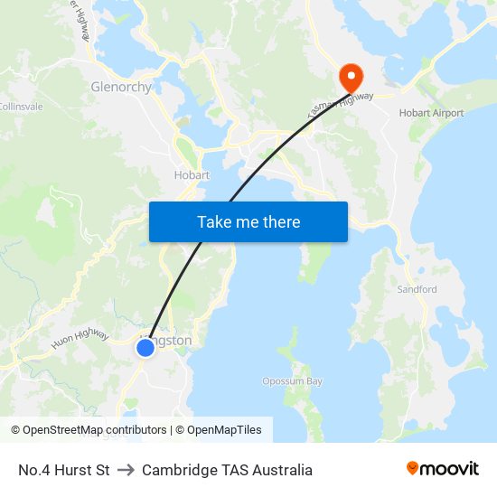 No.4 Hurst St to Cambridge TAS Australia map