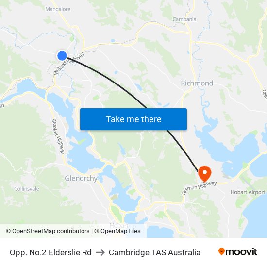 Opp. No.2 Elderslie Rd to Cambridge TAS Australia map