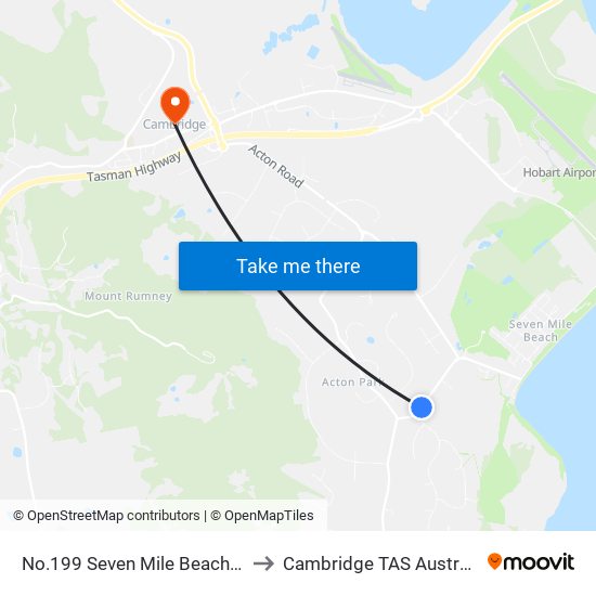 No.199 Seven Mile Beach Rd to Cambridge TAS Australia map