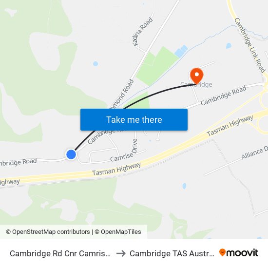Cambridge Rd Cnr Camrise Dr to Cambridge TAS Australia map