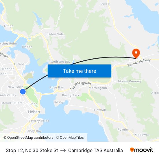 Stop 12, No.30 Stoke St to Cambridge TAS Australia map