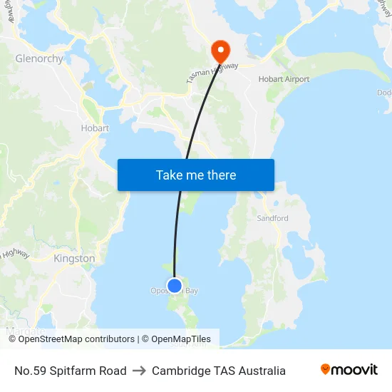 No.59 Spitfarm Road to Cambridge TAS Australia map
