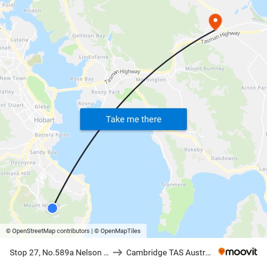 Stop 27, No.589a Nelson Rd to Cambridge TAS Australia map