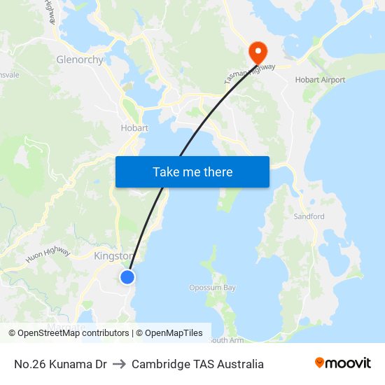 No.26 Kunama Dr to Cambridge TAS Australia map