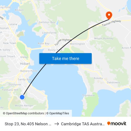 Stop 23, No.405 Nelson Rd to Cambridge TAS Australia map