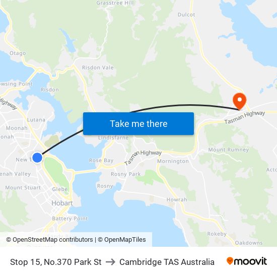 Stop 15, No.370 Park St to Cambridge TAS Australia map