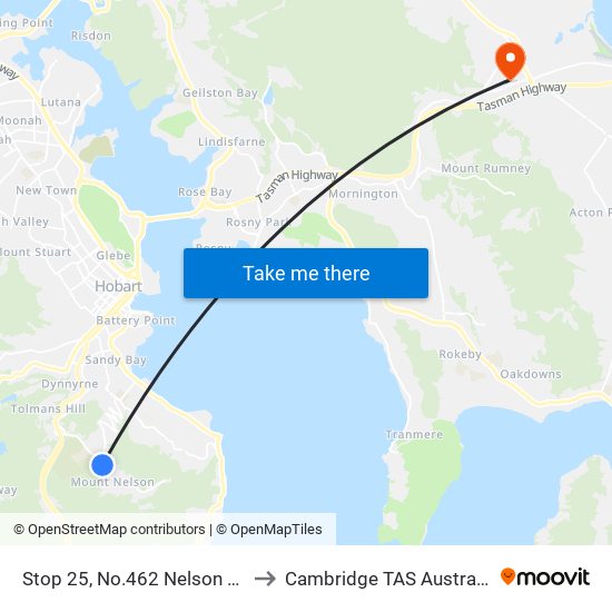 Stop 25, No.462 Nelson Rd to Cambridge TAS Australia map