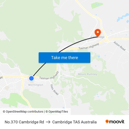 No.370 Cambridge Rd to Cambridge TAS Australia map