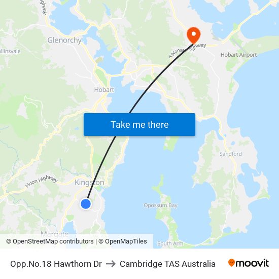 Opp.No.18 Hawthorn Dr to Cambridge TAS Australia map