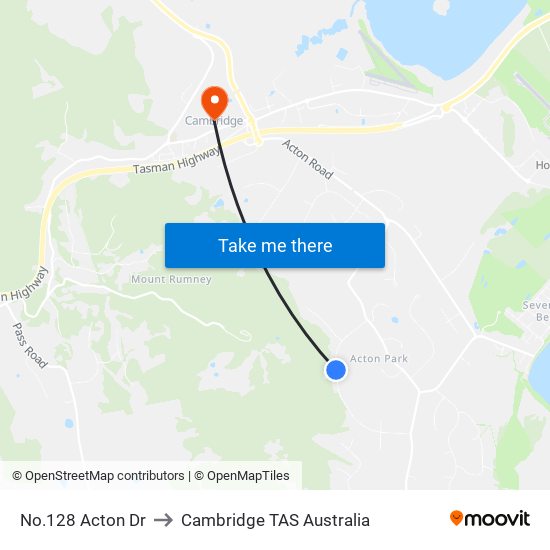 No.128 Acton Dr to Cambridge TAS Australia map