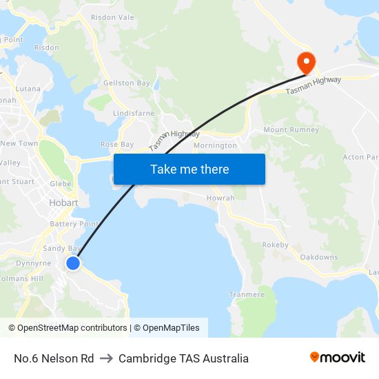 No.6 Nelson Rd to Cambridge TAS Australia map