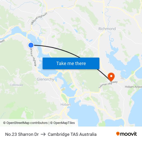 No.23 Sharron Dr to Cambridge TAS Australia map