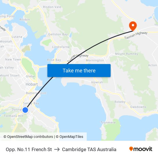 Opp. No.11 French St to Cambridge TAS Australia map