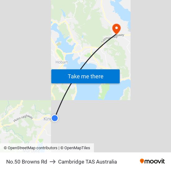 No.50 Browns Rd to Cambridge TAS Australia map