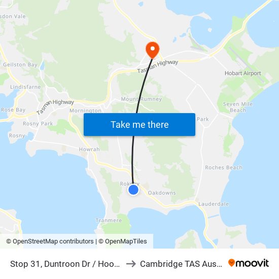 Stop 31, Duntroon Dr / Hookey St to Cambridge TAS Australia map