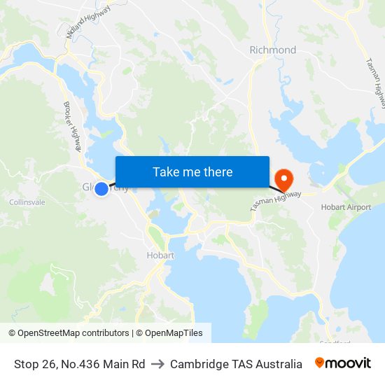 Stop 26, No.436 Main Rd to Cambridge TAS Australia map