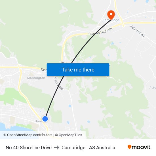 No.40 Shoreline Drive to Cambridge TAS Australia map