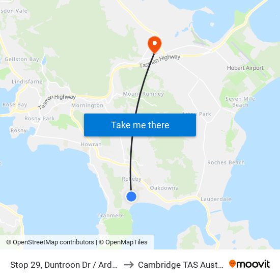 Stop 29, Duntroon Dr / Arden Dr to Cambridge TAS Australia map