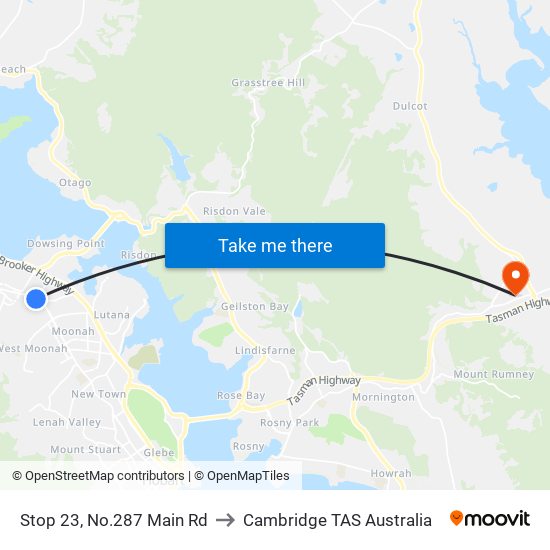 Stop 23, No.287 Main Rd to Cambridge TAS Australia map