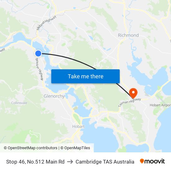 Stop 46, No.512 Main Rd to Cambridge TAS Australia map