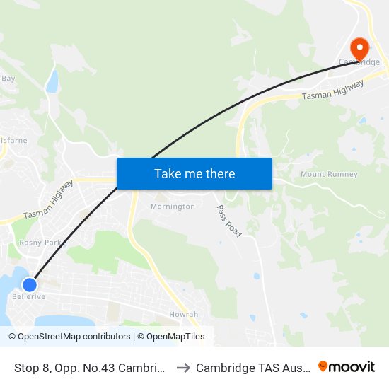 Stop 8, Opp. No.43 Cambridge Rd to Cambridge TAS Australia map