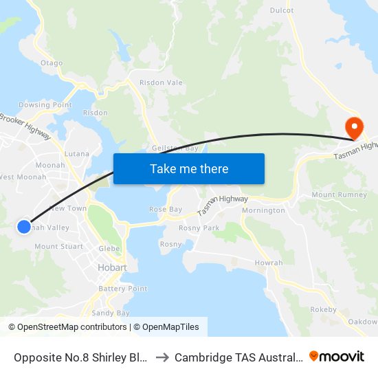 Opposite No.8 Shirley Blvd to Cambridge TAS Australia map