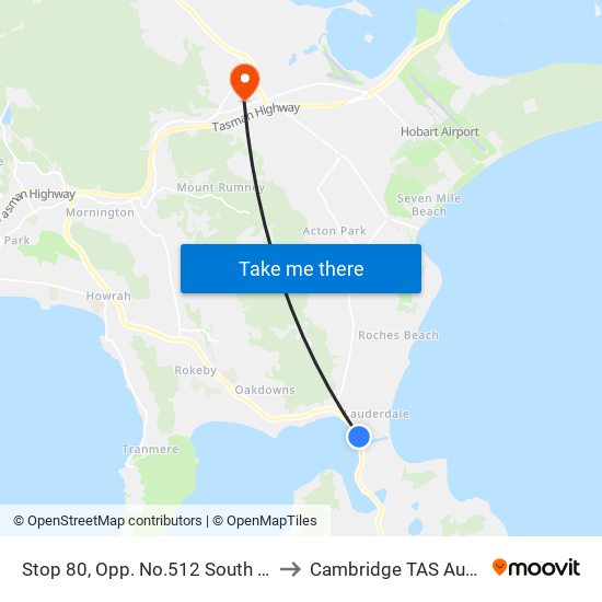 Stop 80, Opp. No.512 South Arm Rd to Cambridge TAS Australia map