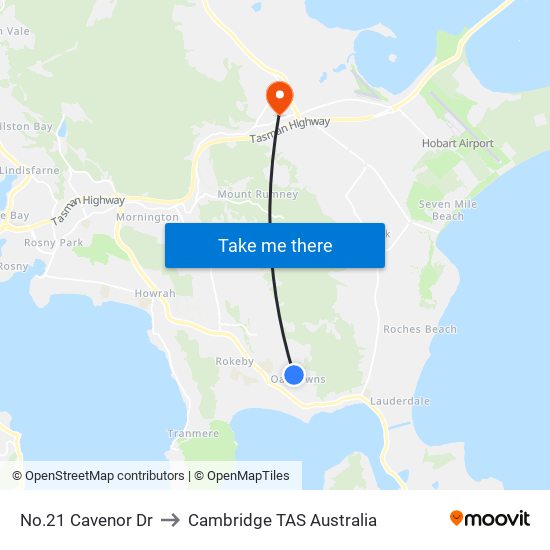 No.21 Cavenor Dr to Cambridge TAS Australia map