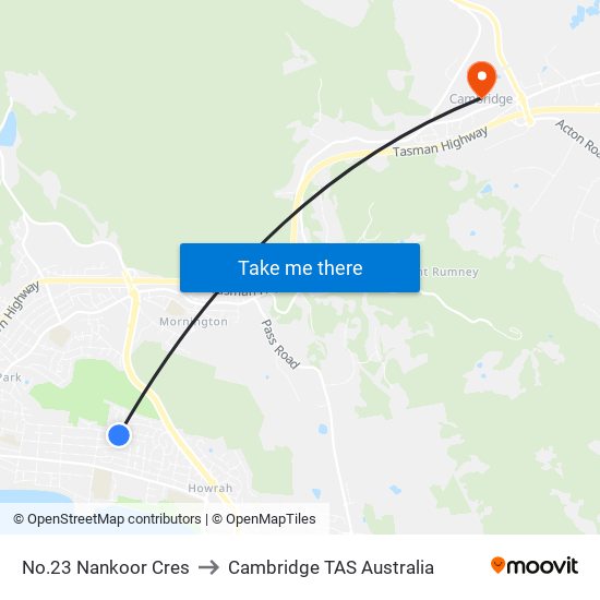 No.23 Nankoor Cres to Cambridge TAS Australia map