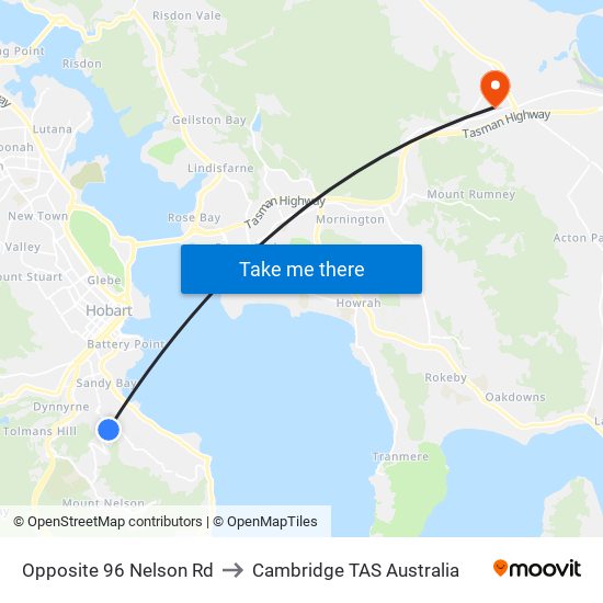 Opposite 96 Nelson Rd to Cambridge TAS Australia map