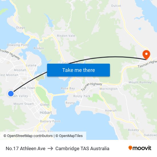 No.17 Athleen Ave to Cambridge TAS Australia map