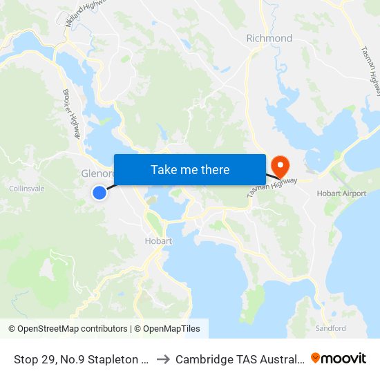 Stop 29, No.9 Stapleton St to Cambridge TAS Australia map